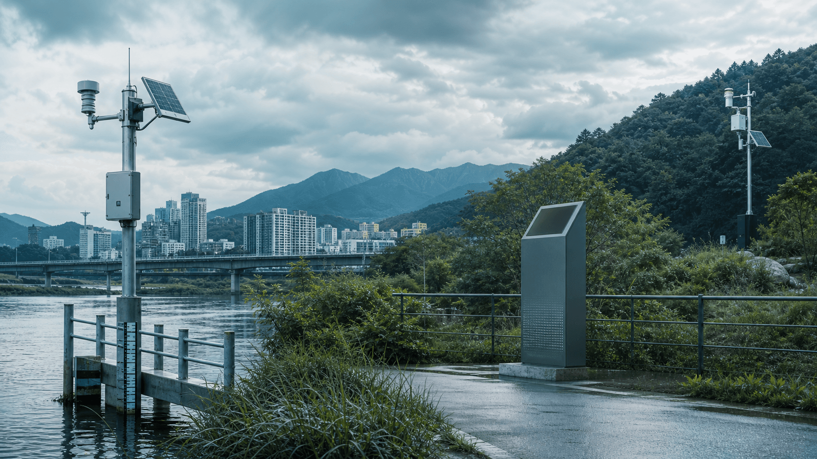 기후 대응용 디지털 공공인프라, 플랫폼보다 데이터의 권위와 접근성을 먼저 본다의 핵심 대상과 주변 맥락을 넓은 구도로 표현한 편집 이미지